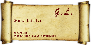 Gera Lilla névjegykártya
